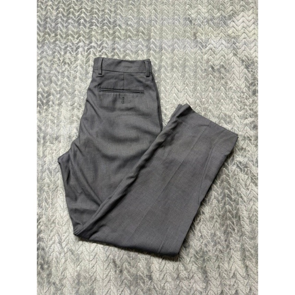 Stafford Gray Dress Pants Mens 30x30 Flat Front Straight Leg Trousers 0674